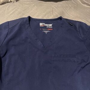 Grey's Anatomy Deep Blue V-Neck Scrub Top